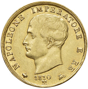 obverse: Milano. Napoleone I re d’Italia (1805-1814). Da 40 lire 1810 AV. Pagani 13. Crippa 25/C. MIR 488/3.    Rara. Migliore di BB 