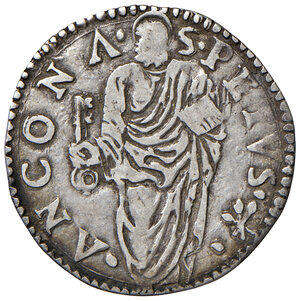 reverse: Ancona. Pio IV (1559-1565). Giulio AG gr. 3,00. Muntoni 58. Berman 1073. Dubbini-Mancinelli pag. 145. MIR 1062/5. Villoresi 273 b). Molto raro. BB 