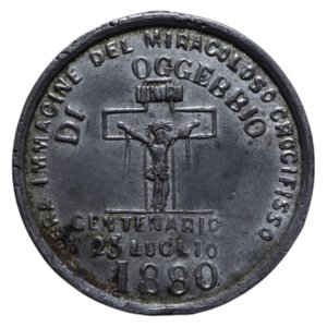 reverse: MEDAGLIA DEVOZIONALE 1880 LOCARNO CENTENARIO DELL B.V.M. DEL SASSO SOPRA MB. 5,09 GR. 30 MM. BB-SPL