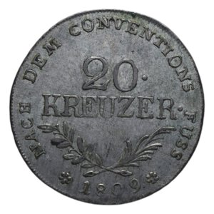 reverse: AUSTRIA TIROLO 20 KREUZER 1809 AG. 6,68 GR. SPL+