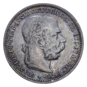 obverse: AUSTRIA FRANCESCO GIUSEPPE I 1 CORONA 1893 AG. 5,01 GR. BB+