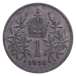 reverse: AUSTRIA FRANCESCO GIUSEPPE I 1 CORONA 1916 AG. 4,96 GR. qSPL