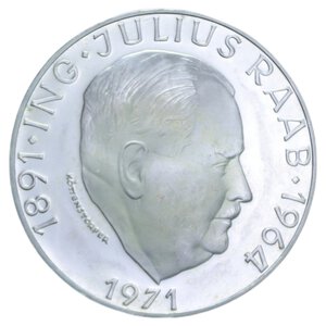 obverse: AUSTRIA REPUBBLICA 50 SHILLING 1971 AG. 20,04 GR. FDC/FS