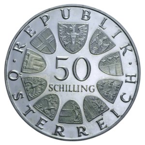 reverse: AUSTRIA REPUBBLICA 50 SHILLING 1971 AG. 20,04 GR. FDC/FS