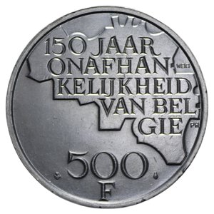 reverse: BELGIUM 500 FRANCHI 1980 AG. 25,49 GR. qFDC (COLPETTI)
