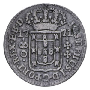 reverse: BRASIL GIUSEPPE I 80 REIS 1771 AG. 2,13 GR. BB (FORO OTTURATO)
