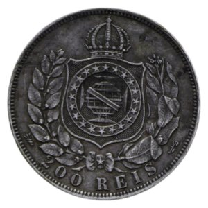 reverse: BRASIL PIETRO II 200 REIS 1868 AG. 2,51 GR. BB+