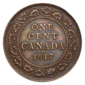 reverse: CANADA GIORGIO V 1 CENT. 1917 CU. 5,67 GR. BB+
