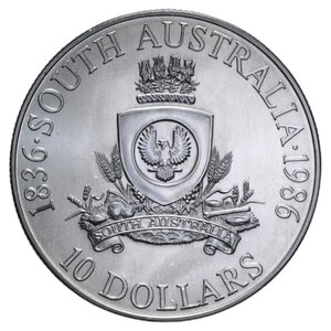 reverse: AUSTRALIA ELISABETTA II 10 DOLLARI 1986 AG. 20,46 GR. FDC