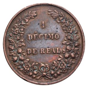 reverse: COLOMBIA 1 DECIMO DE REAL 1847 CU. 10,03 GR. BB-SPL