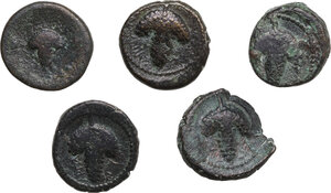 reverse: Northern Apulia, Arpi. Lot of 5 AE-fractions, 215-212 BC