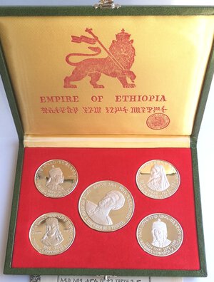 obverse: Etiopia. Serie 1972. 5 monete raffiguranti i sovrani d Etiopia. Ag. 