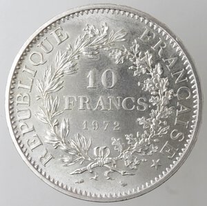 reverse: Francia. 10 Franchi 1972. Ag. 