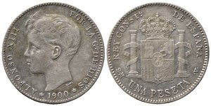 obverse: SPAGNA. Alfonso XIII. 1 Peseta 1900. SPL