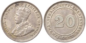 obverse: STRAITS SETTLEMENTS. Giorgio V. 20 cents 1935. SPL+