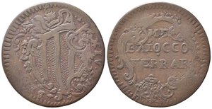 obverse: FERRARA. Benedetto XIV (1740-1758). Mezzo Baiocco senza data. qBB