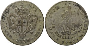 obverse: GENOVA. Dogi Biennali III fase (1637-1797). 2 lire 1747 Ag (8,94 g - 30,2 mm). MIR 315/1 Rara. MB+