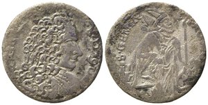 obverse: MODENA. Rinaldo d Este (1706-1737). Giorgino Mi (1,72 g). MIR 836. MB