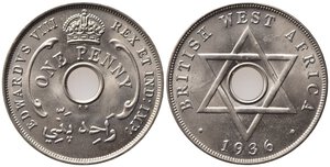 obverse: AFRICA OCCIDENTALE BRITANNICA - BRITISH WEST AFRICA. 1 penny 1936. FDC