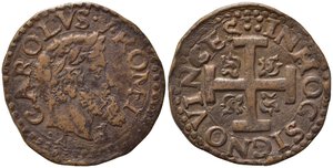 obverse: NAPOLI. Carlo V D Asburgo (1516-1556). 3 cavalli (1547-1548). Cu (4,69 g). Magliocca 79. qBB 