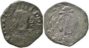 obverse: NAPOLI. Filippo IV (1621-1665). Tornese Cu (5,17 g). Sigle GA/C. qBB
