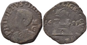 obverse: NAPOLI. Filippo IV (1621-1665). 9 cavalli 1629 Cu (6,84 g). Magliocca 90 rara. MB+