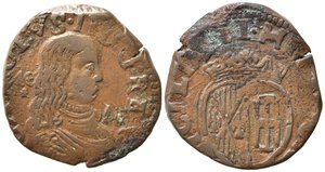 obverse: NAPOLI. Carlo II di Spagna (1665-1700). Grano Cu (8,82 g). Magliocca 5-7. BB