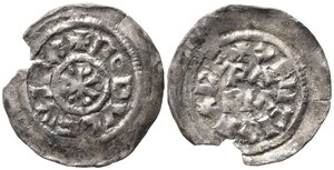 obverse: PAVIA. Rodolfo di Borgogna (922-926). Denaro Ag (1,14 g). MIR 822 - R2. Esamplare di buona qualità, schiacciature di conio. qSPL