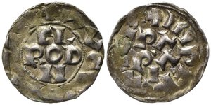 obverse: PAVIA. Corrado I di Franconia (1027-1039). Denaro Ag (1,36 g). MIR 835.  Esamplare di buona qualità, schiacciature di conio. SPL