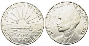 obverse: CUBA. 1 Peso 1953 