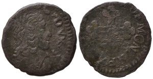 obverse: Savoia. Carlo Emanuele II (1648-1675). Mezzo soldo terzo tipo Mi (1,27 g). MIR 828 Raro. MB