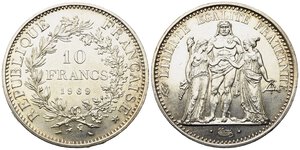 obverse: FRANCIA. 10 Francs 1969. Ag. qFDC