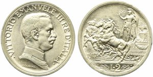 obverse: Vittorio Emanuele III (1900-1943). 2 lire 1917 
