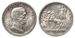 obverse: Vittorio Emanuele III (1900-1943). 2 lire 1917 Ag (10 g - 27 mm). Gig. 104 - NC. SPL+