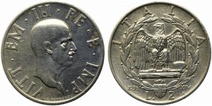 obverse: Vittorio Emanuele III (1900-1943). 2 lire 1936 