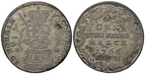 obverse: GERMANIA. Fulda. Heinrich VIII Freiherr von Bibra (1759-1788).  10 kreuzer 1766. KM#131. qBB