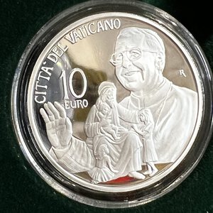 reverse: Vaticano. Monetazione in Euro. Papa Francesco. 10 Euro 2018 AG. PROOF