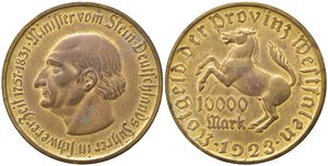 obverse: GERMANIA. Notgeld 10000 mark 1923. AE (30,36 g). Spl