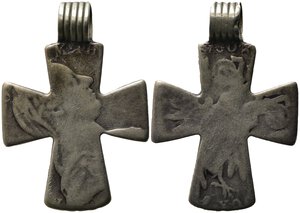 obverse: AUSTRIA. Tallero di Maria Teresa in argento lavorato e trasformato in croce con appiccagnolo. Ag (17,28 g). 