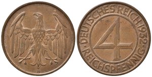 obverse: GERMANIA. 4 Reichspfennig 1932. SPL