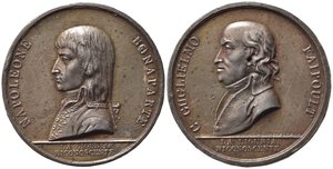 obverse: NAPOLEONICHE. Napoleone Bonaparte - Guglielmo Faipoult - La Liguria Riconoscente. Fusione postuma (?). 28,36 g - 50 mm. BB