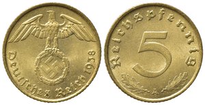 obverse: GERMANIA. Terzo Reich. 5 reichspfennig 1938 A. qFDC