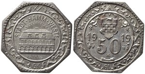 obverse: GERMANIA. Notgeld. Stadt Hamm Westf.  50 pfennig 1919. SPL