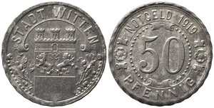 obverse: GERMANIA. Notgeld. Stadt Witten 50 pfennig 1919. SPL