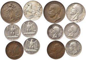 obverse: SAVOIA. Lotto di 6 monete del Regno d Italia di cui 4 in argento.