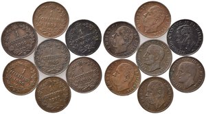 obverse: SAVOIA. Regno d Italia - Lotto di 7 monete da 1 centesimo.