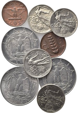 obverse: SAVOIA. Regno d Italia - Lotto di 9 monete. Conservazioni da BB a FDC