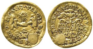 obverse: AUSTRIA. Sacro Romano Impero. Kremnitz medaglia da 1/4 di ducato (1740 ca.). Au (0,88 g). MB foro otturato