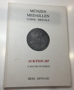 obverse: Hess-Divo  Auktion 287 Munzen, Medaillen Coins-Medals. Zurich 09 Mai 2001. Cartonato ed. pp. 124, lotti 1133, ill. In b/n.