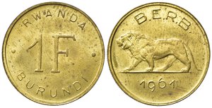 obverse: RWANDA - BURUNDI. 1 francs 1961. qFDC